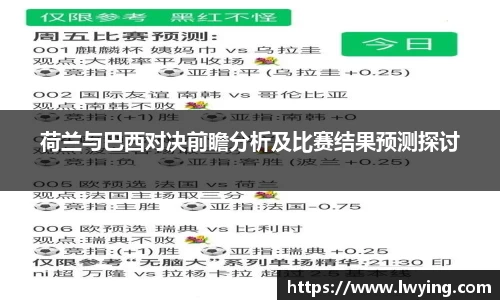 荷兰与巴西对决前瞻分析及比赛结果预测探讨