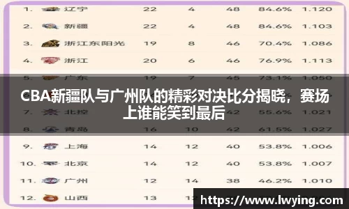 CBA新疆队与广州队的精彩对决比分揭晓，赛场上谁能笑到最后